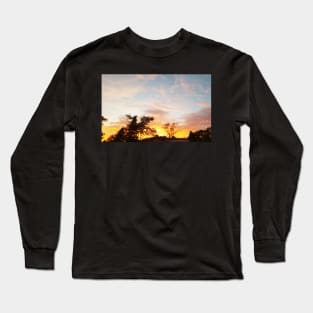 sunset over the trees Long Sleeve T-Shirt